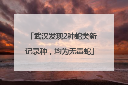 武汉发现2种蛇类新记录种，均为无毒蛇
