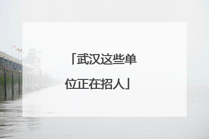 武汉这些单位正在招人