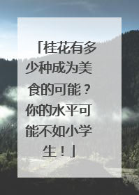 桂花有多少种成为美食的可能？你的水平可能不如小学生！