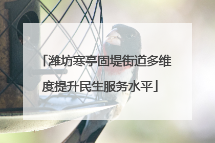 潍坊寒亭固堤街道多维度提升民生服务水平