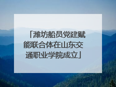 潍坊船员党建赋能联合体在山东交通职业学院成立