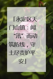 永定区天门山镇：闻“汛”而动筑防线，守土尽责护平安