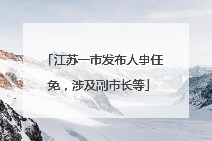 江苏一市发布人事任免，涉及副市长等