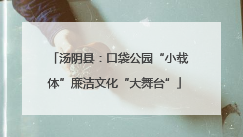 汤阴县：口袋公园“小载体”廉洁文化“大舞台”