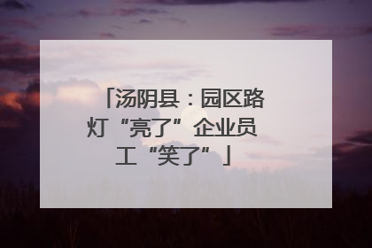 汤阴县：园区路灯“亮了”企业员工“笑了”
