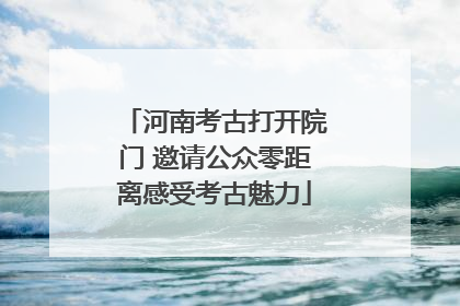 河南考古打开院门 邀请公众零距离感受考古魅力
