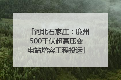 河北石家庄：廉州500千伏超高压变电站增容工程投运