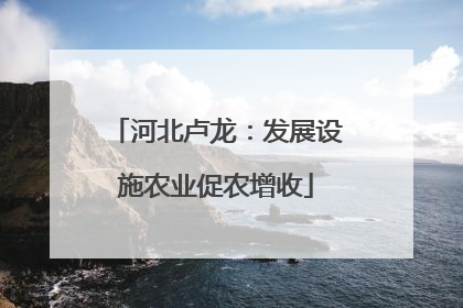 河北卢龙：发展设施农业促农增收
