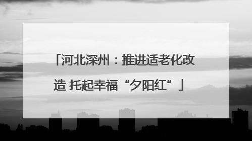 河北深州：推进适老化改造 托起幸福“夕阳红”
