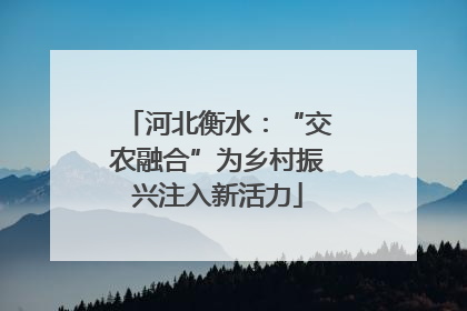 河北衡水：“交农融合”为乡村振兴注入新活力