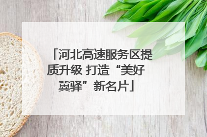 河北高速服务区提质升级 打造“美好冀驿”新名片