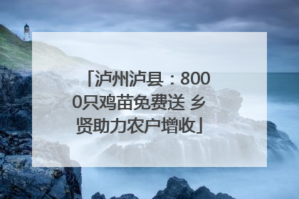 泸州泸县：8000只鸡苗免费送 乡贤助力农户增收
