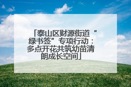 泰山区财源街道“绿书签”专项行动：多点开花共筑幼苗清朗成长空间