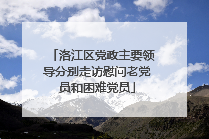 洛江区党政主要领导分别走访慰问老党员和困难党员