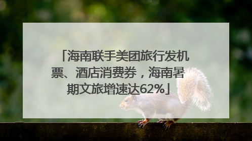 海南联手美团旅行发机票、酒店消费券，海南暑期文旅增速达62%