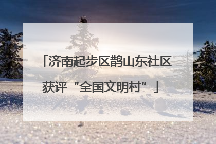 济南起步区鹊山东社区获评“全国文明村”
