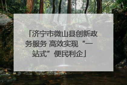 济宁市微山县创新政务服务 高效实现“一站式”便民利企