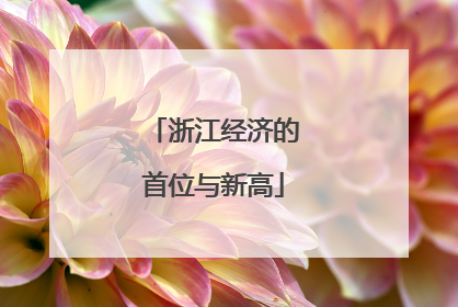 浙江经济的首位与新高