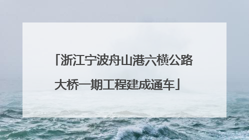 浙江宁波舟山港六横公路大桥一期工程建成通车