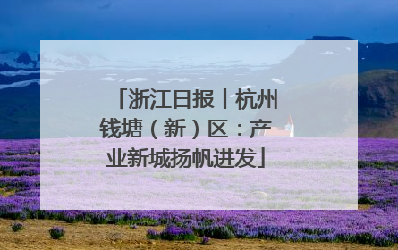 浙江日报丨杭州钱塘（新）区：产业新城扬帆进发
