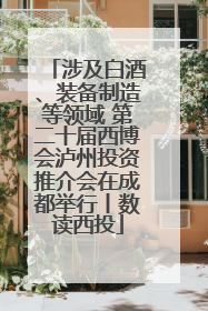 涉及白酒、装备制造等领域 第二十届西博会泸州投资推介会在成都举行丨数读西投