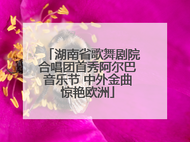 湖南省歌舞剧院合唱团首秀阿尔巴音乐节 中外金曲惊艳欧洲