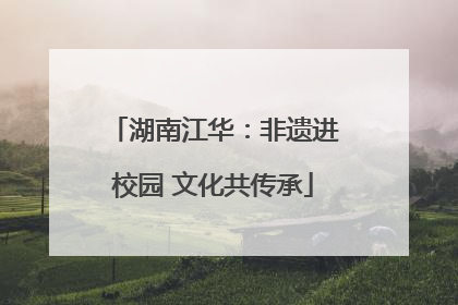 湖南江华：非遗进校园 文化共传承