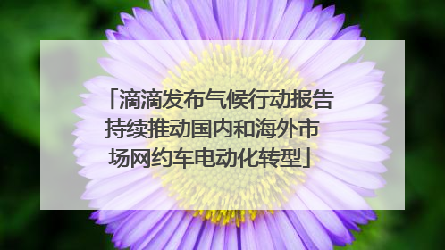 滴滴发布气候行动报告 持续推动国内和海外市场网约车电动化转型