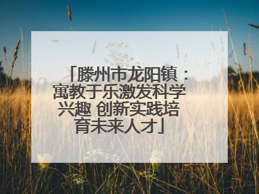 滕州市龙阳镇：寓教于乐激发科学兴趣 创新实践培育未来人才