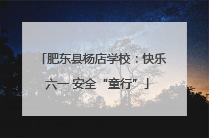 肥东县杨店学校：快乐六一 安全“童行”