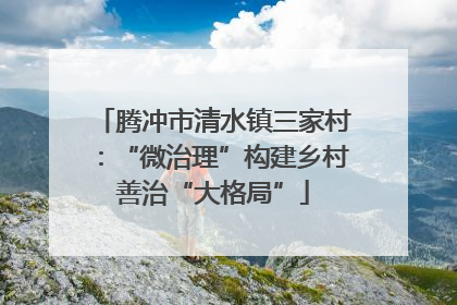 腾冲市清水镇三家村：“微治理”构建乡村善治“大格局”