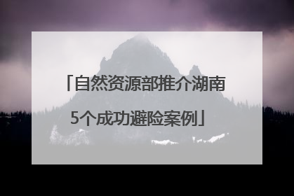 自然资源部推介湖南5个成功避险案例