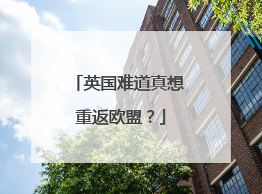 英国难道真想重返欧盟？