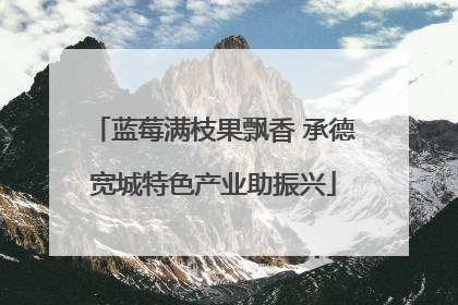 蓝莓满枝果飘香 承德宽城特色产业助振兴