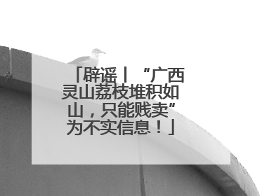 辟谣丨“广西灵山荔枝堆积如山，只能贱卖”为不实信息！