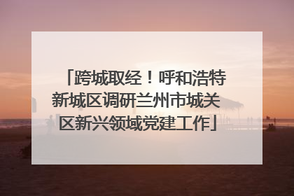 跨城取经！呼和浩特新城区调研兰州市城关区新兴领域党建工作
