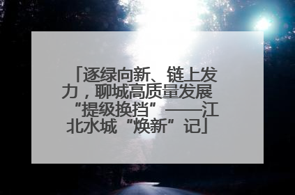 逐绿向新、链上发力，聊城高质量发展“提级换挡”——江北水城“焕新”记