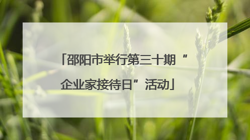 邵阳市举行第三十期“企业家接待日”活动
