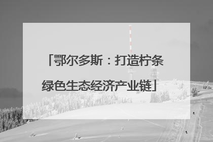鄂尔多斯：打造柠条绿色生态经济产业链