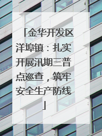金华开发区洋埠镇：扎实开展汛期三普点巡查，筑牢安全生产防线