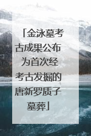 金泳墓考古成果公布 为首次经考古发掘的唐新罗质子墓葬