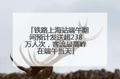 铁路上海站端午期间预计发送超238万人次，客流最高峰在端午当天