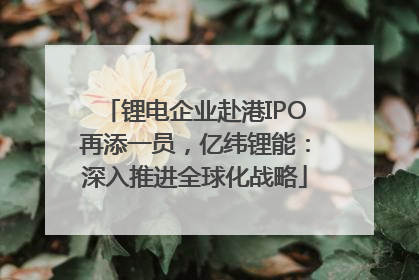 锂电企业赴港IPO再添一员，亿纬锂能：深入推进全球化战略