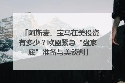 阿斯麦、宝马在美投资有多少？欧盟紧急“盘家底”准备与美谈判