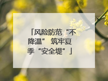 风险防范“不降温” 筑牢夏季“安全堤”