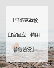 马斯克道歉 白宫回应：特朗普很赞赏