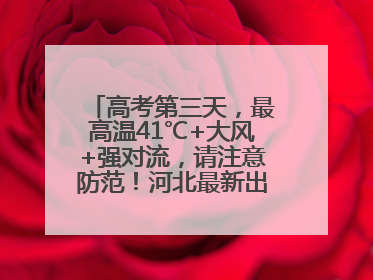 高考第三天，最高温41℃+大风+强对流，请注意防范！河北最新出行信息→