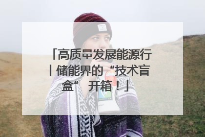 高质量发展能源行丨储能界的“技术盲盒” 开箱！