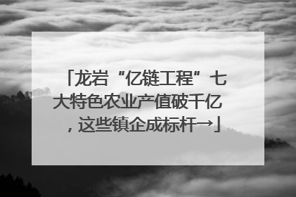 龙岩“亿链工程”七大特色农业产值破千亿，这些镇企成标杆→