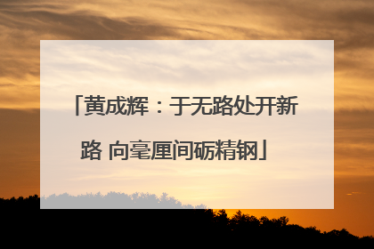 黄成辉：于无路处开新路 向毫厘间砺精钢